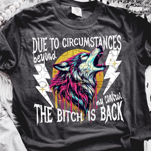 Due to Circumstances, the Bitch is Back